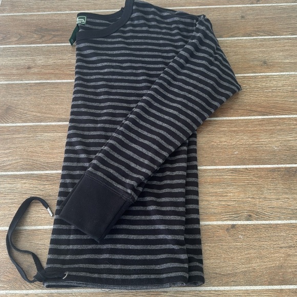 Black and Gray Striped Long Sleeve Top - Picture 4 of 6